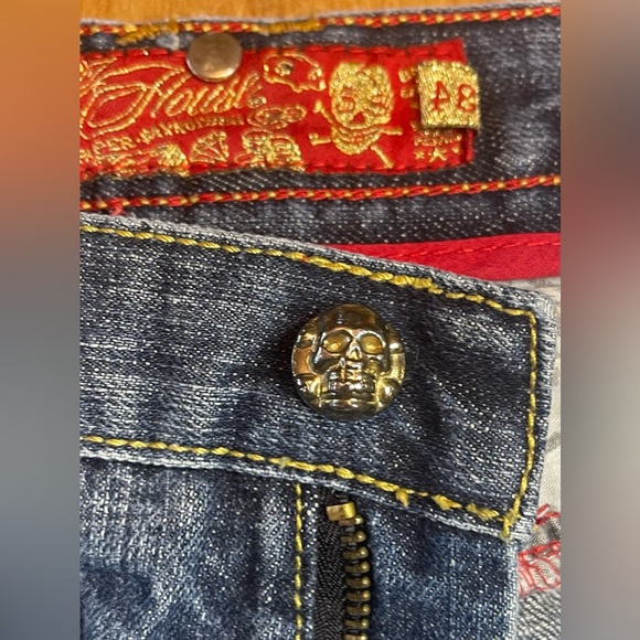 Vintage Men’s Stash House Straight Leg Embellished Blue Jeans size 34 - Picture 6 of 12